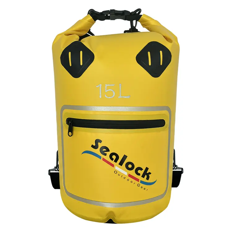 ຖົງແຫ້ງກັນນໍ້າ 15L/20L IPX7 ມີປ່ອງຢ້ຽມໂປ່ງໃສ ແລະແຍກປຽກແຫ້ງ