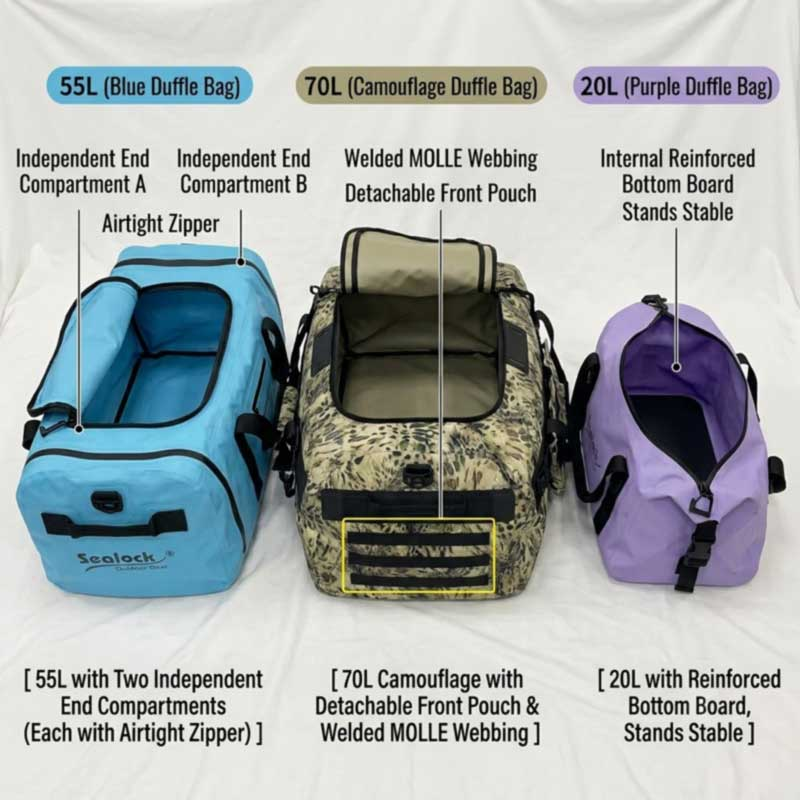 OEM Waterproof Duffel Bags: ບໍລິການປັບແຕ່ງໂຮງງານ