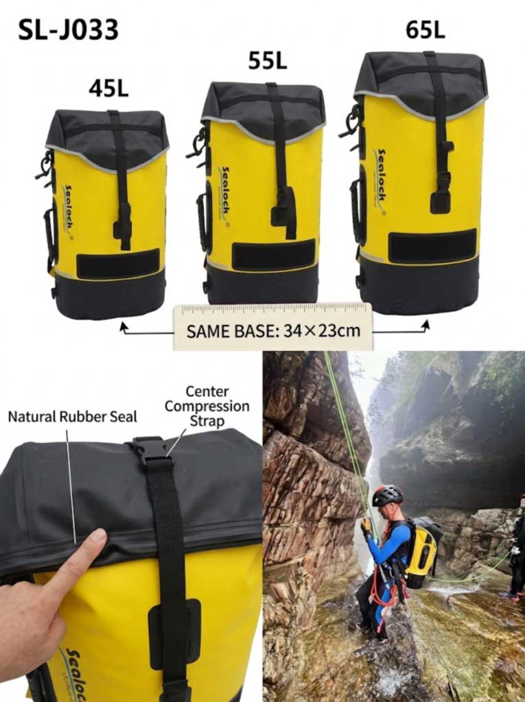 ຜູ້ຜະລິດກະເປົ໋າເປ້ Caving ແລະ Canyoning: IPX8 Welded Packs ສໍາລັບຍີ່ຫໍ້ Expedition