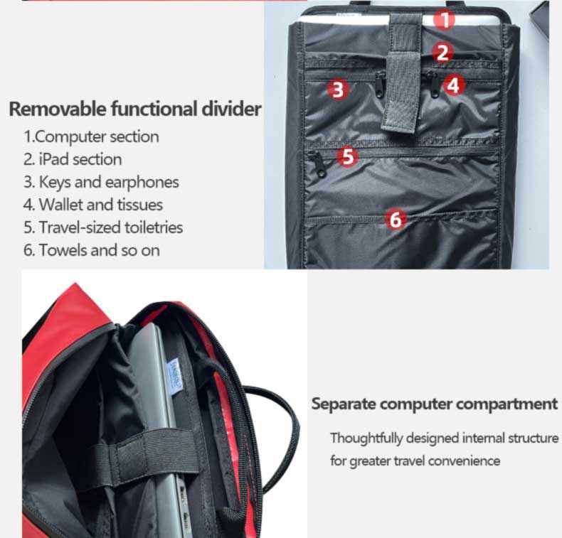 15.6 inch laptop compartment and removable divider