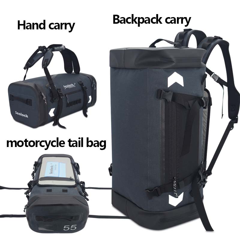 motorcycle waterproof bag in strap backpack and carry modes